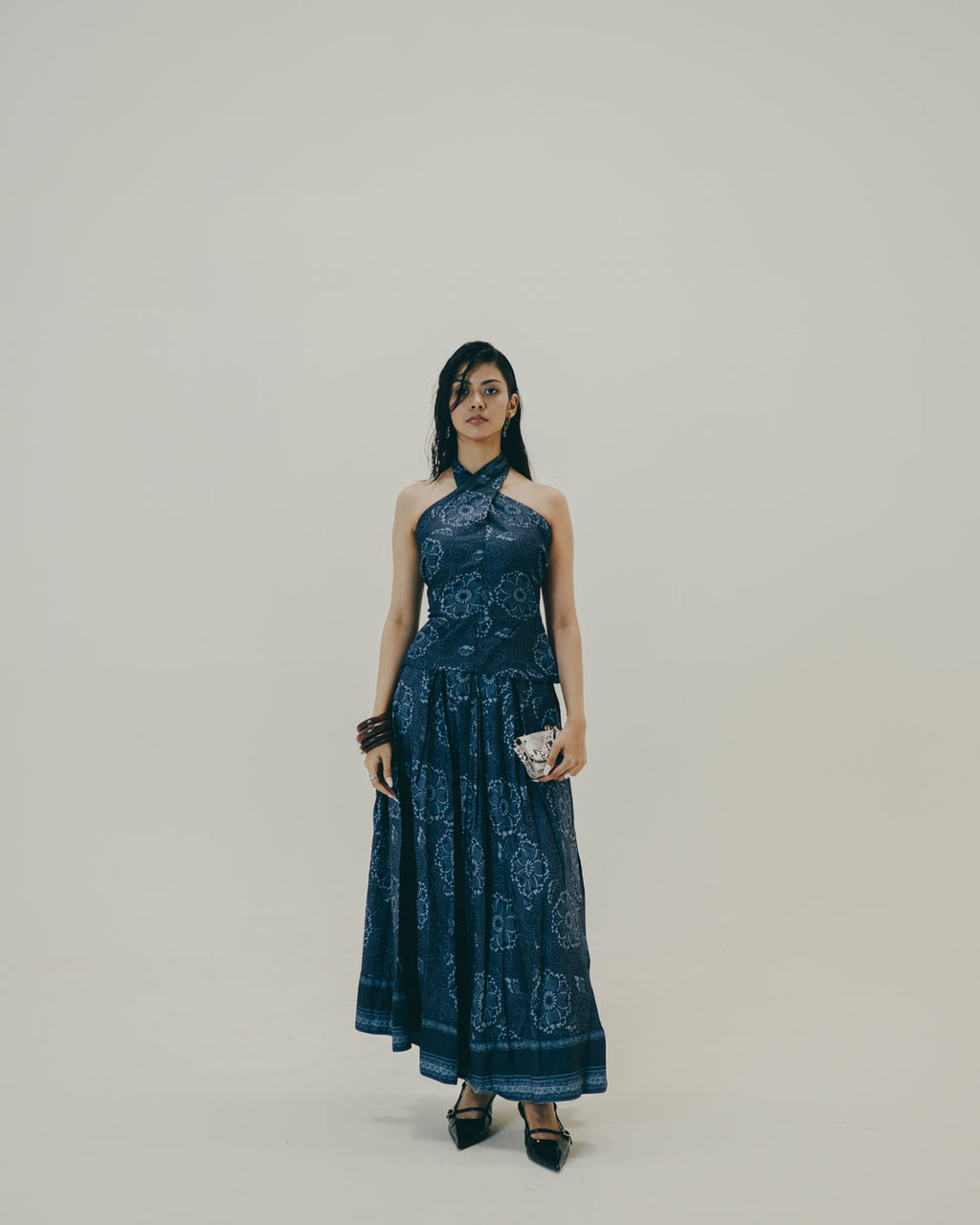 Printed Halter Skirt Set