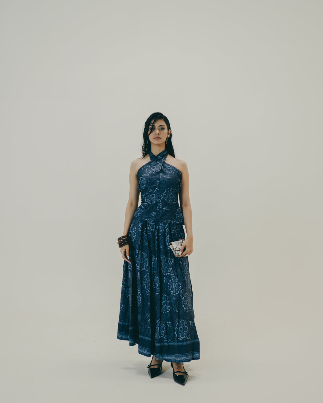 Printed Halter Skirt Set