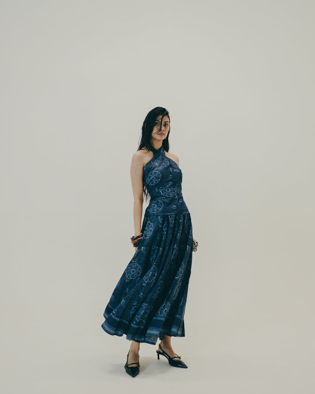 Printed Halter Skirt Set view 2 — annstudios.in, The Curated Collective