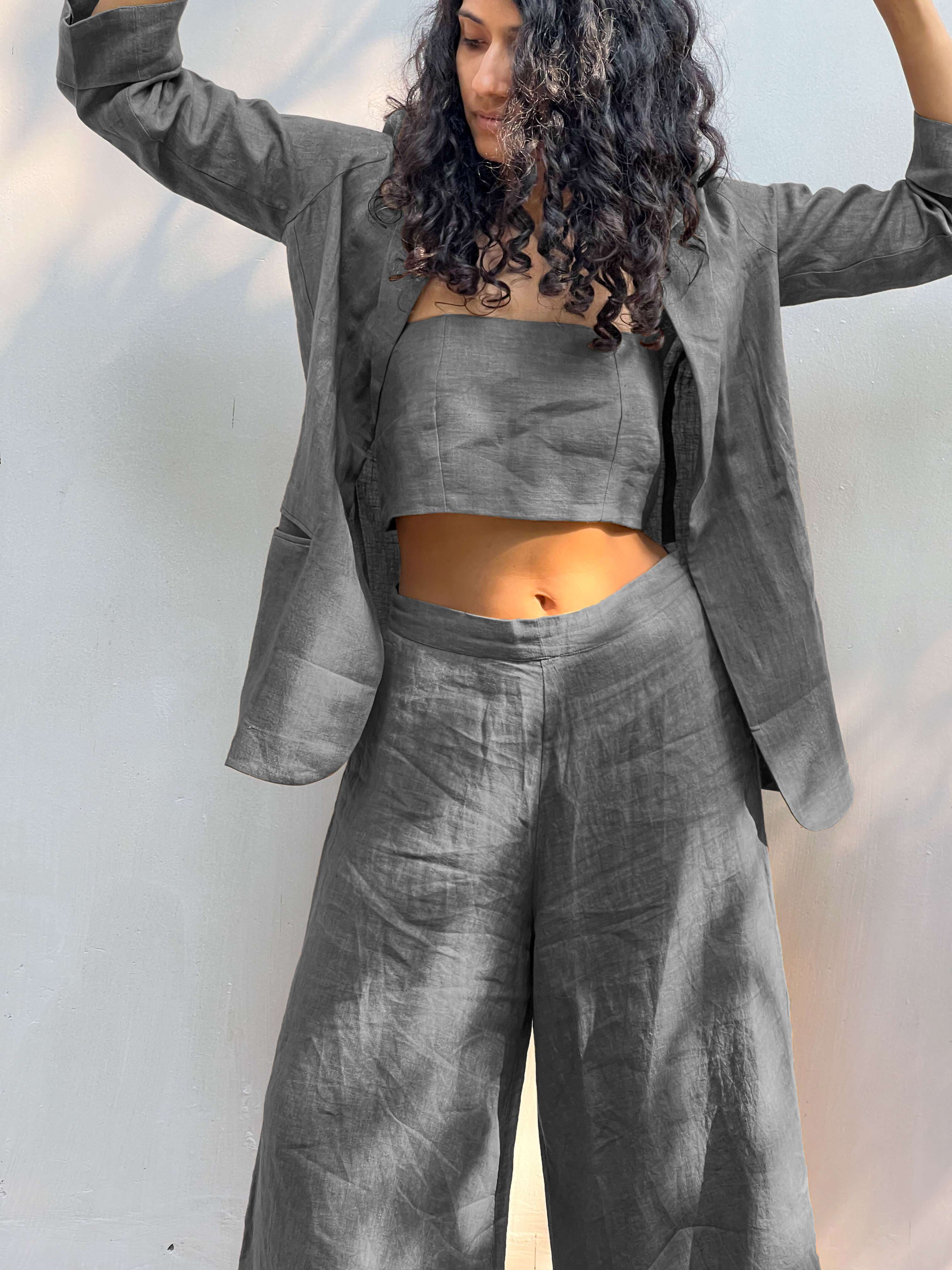 SOLID BLAZER - ASH GREY