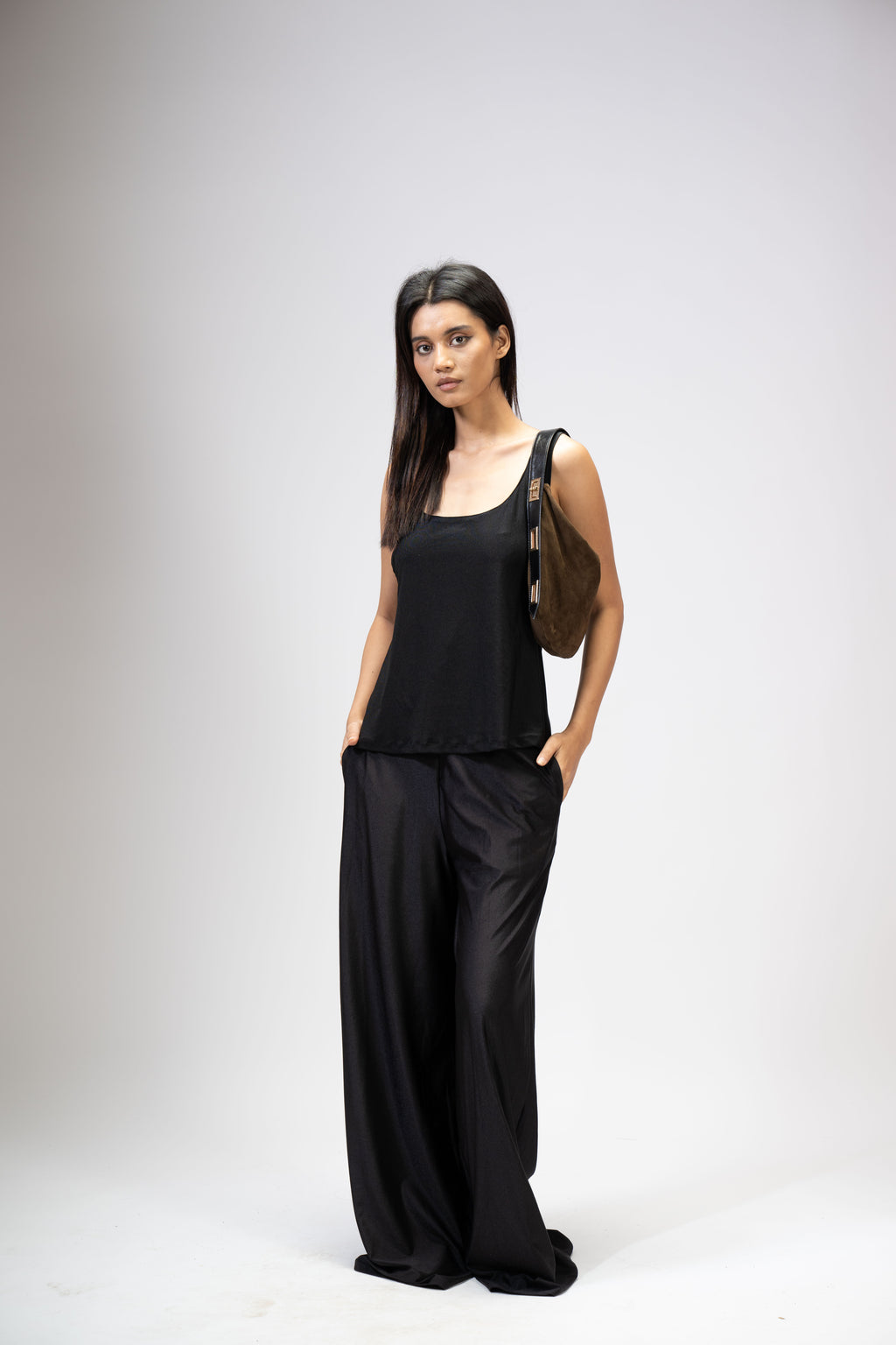 Walnut Suede Sack Bag