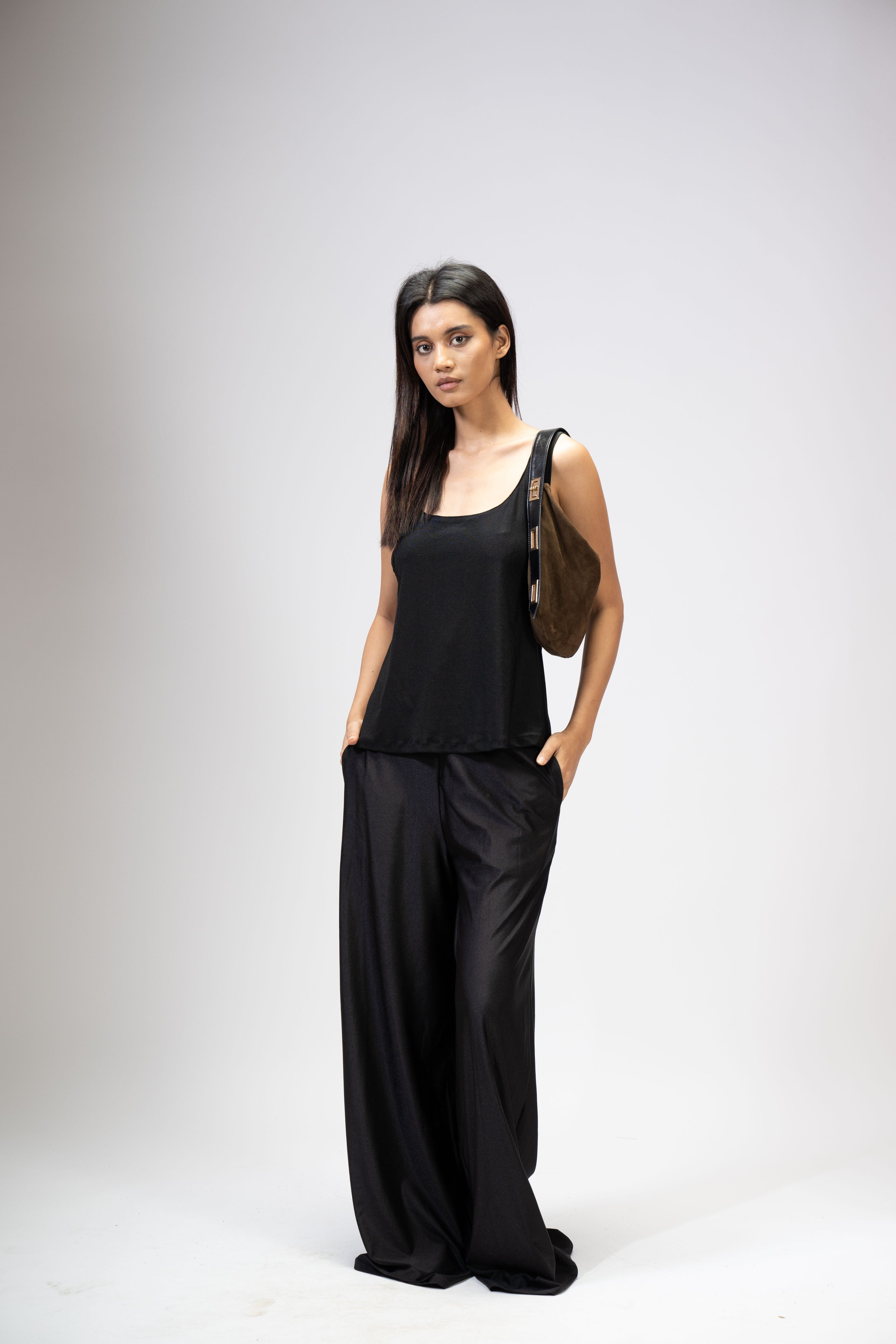 Walnut Suede Sack Bag