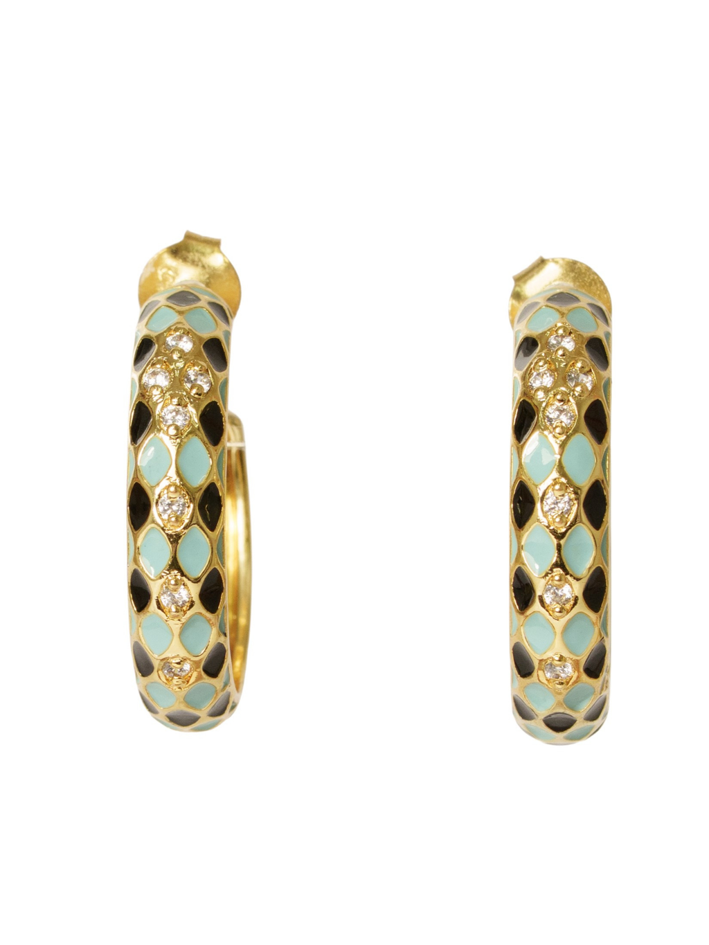 Criss Cross Enamel Hoops