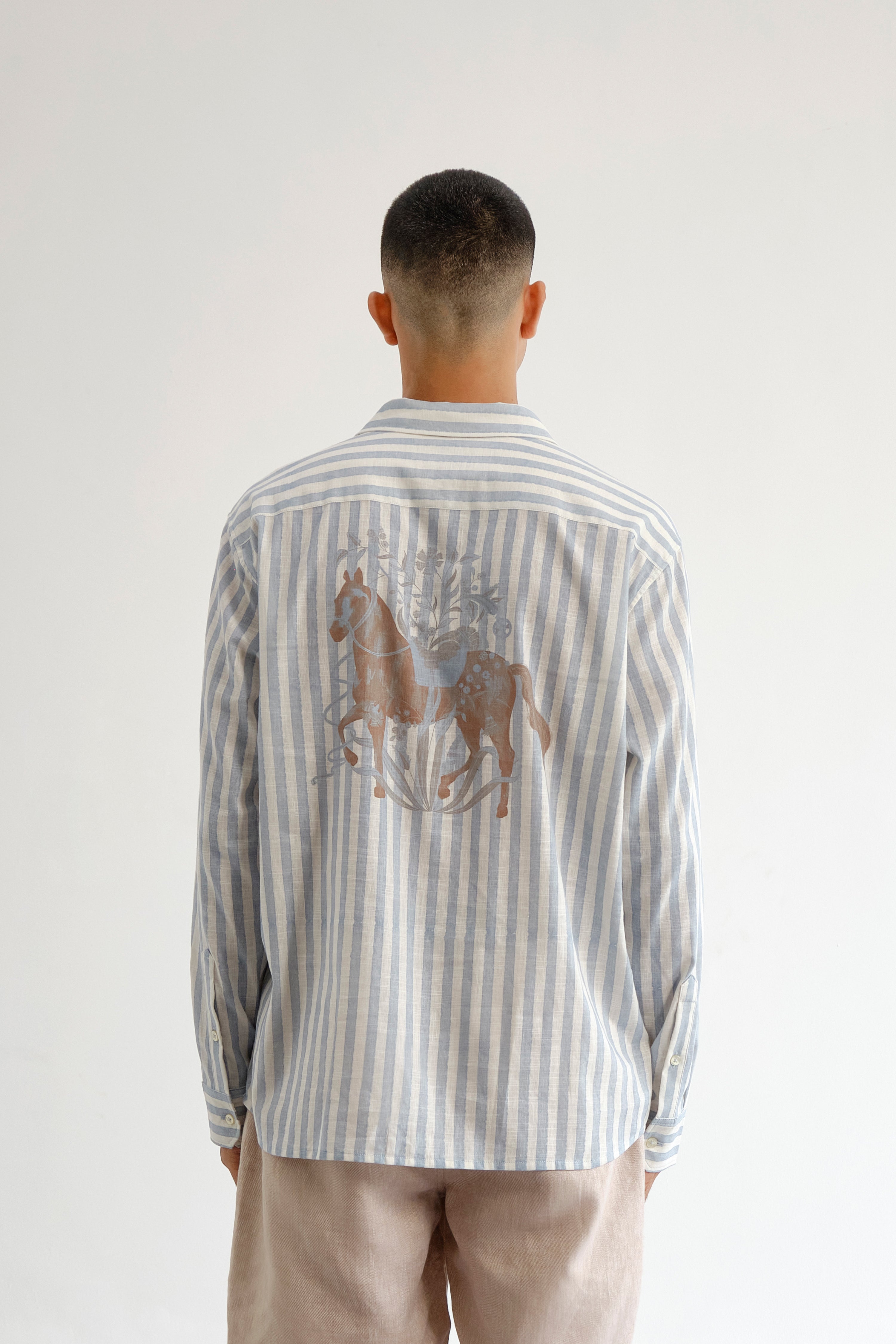 Botanical Horse Stripes Shirt