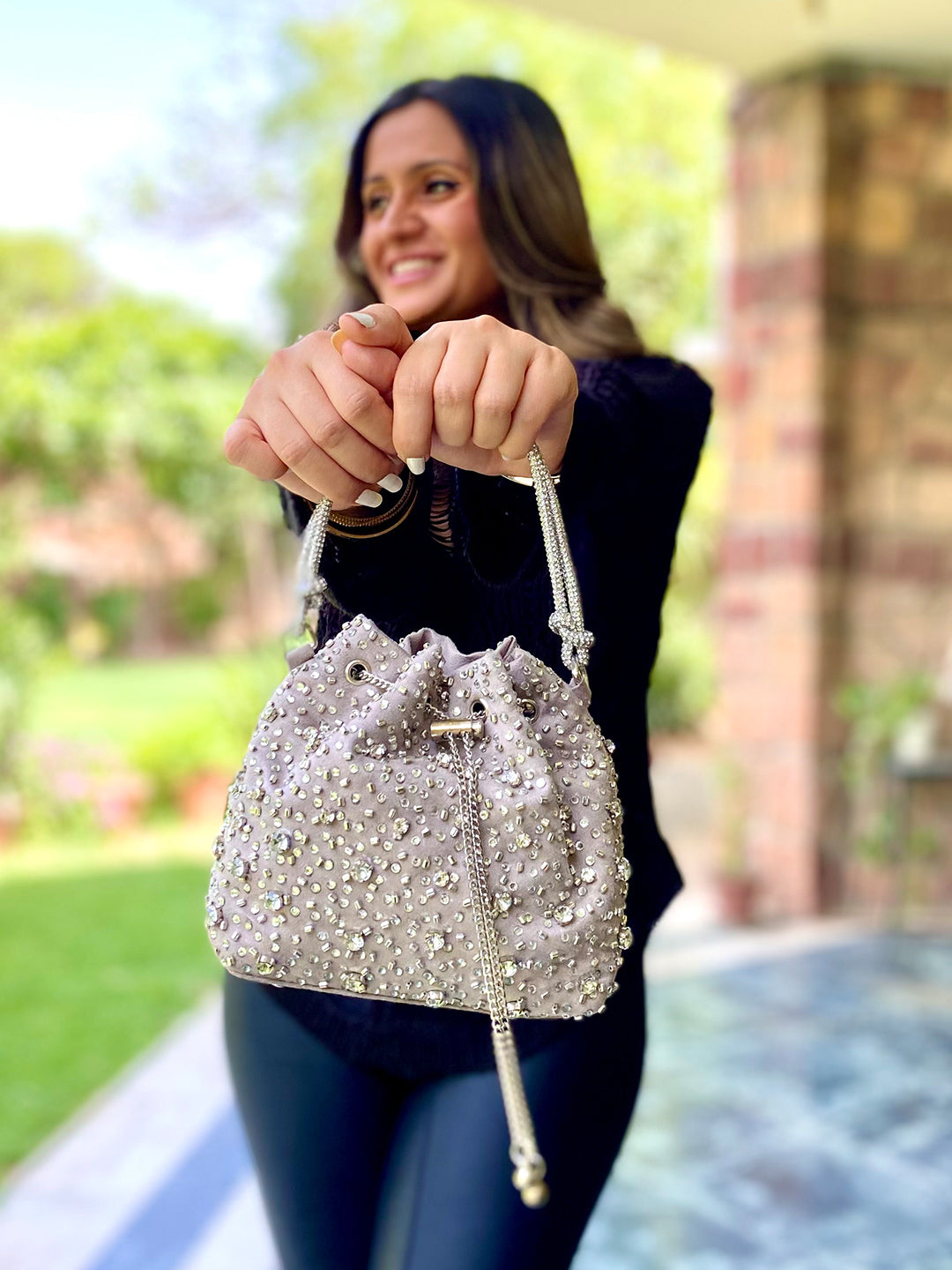 Starry Bucket Bag in Silver