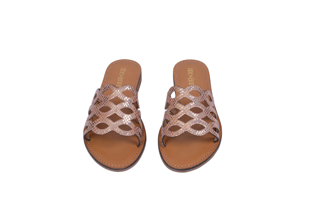 KARA - Light Pink Suede With Rainbow Foil