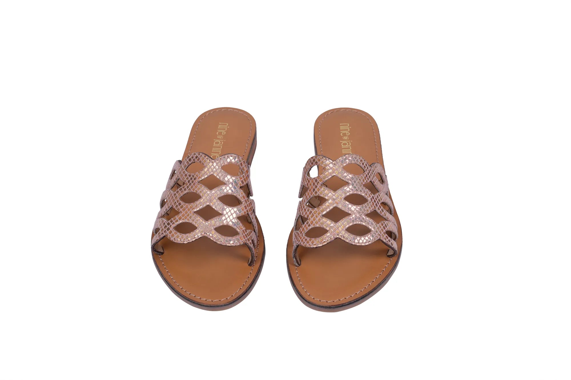 KARA - Light Pink Suede With Rainbow Foil