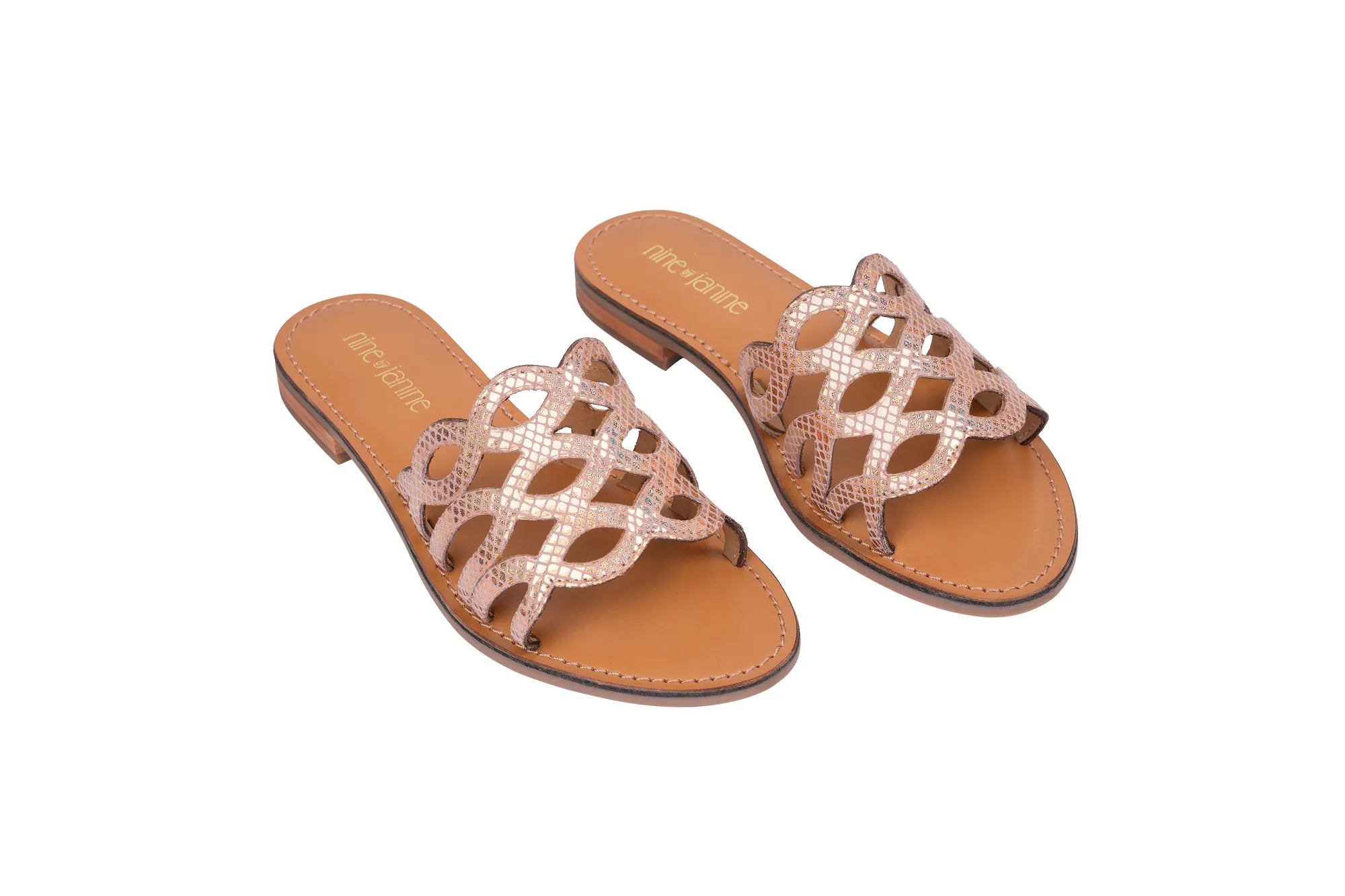 KARA - Light Pink Suede With Rainbow Foil