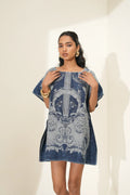 DENIM FILIGREE DESIGNED BROCADE TOP