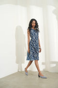 DENIM BROCADE TAPESTRY DESIGN SHIFT DRESS