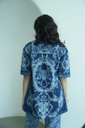 DENIM BROCADE ORNAMENTAL DESIGN SHIRT