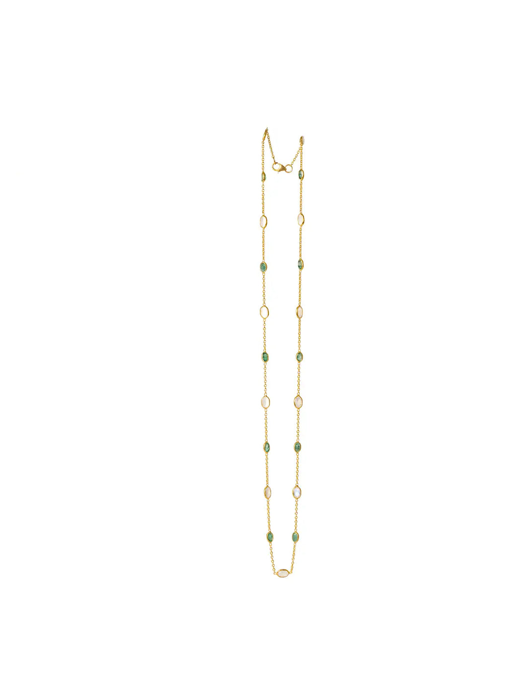 Emerald Moonstone Chain