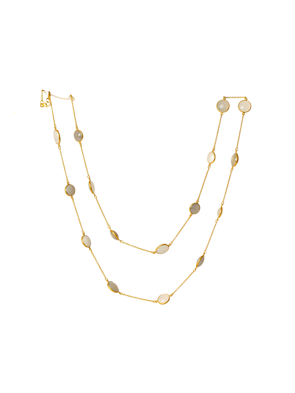 White Grey Moontstone Chain