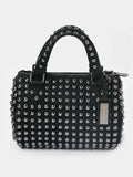 Charcoal Studded Barrel Bag