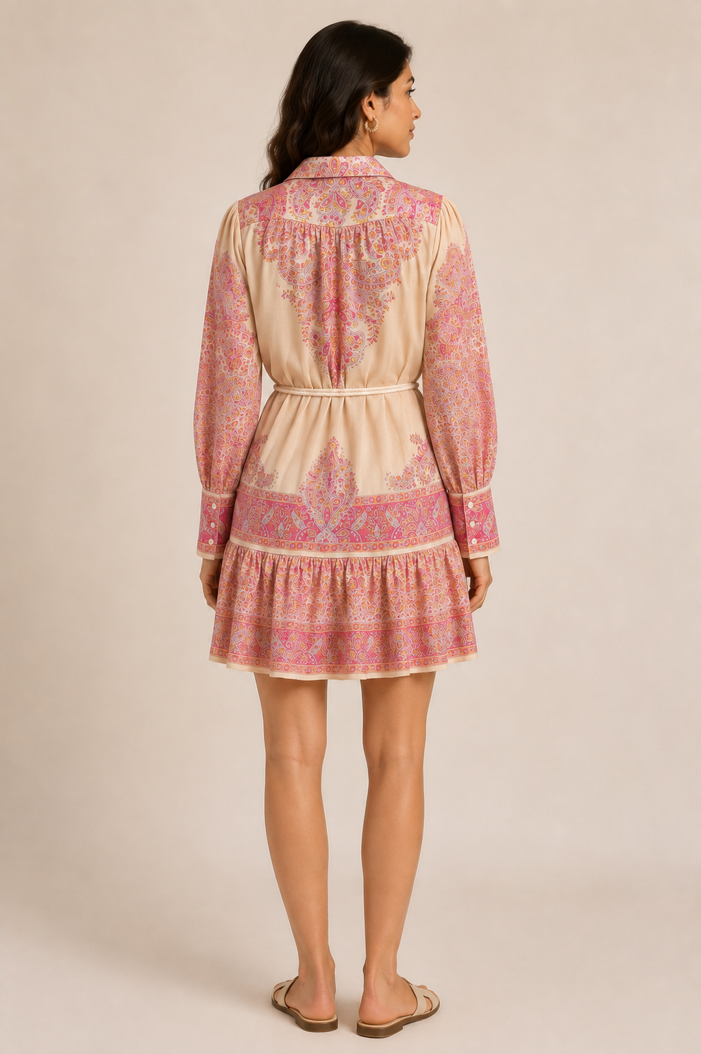 Paisley Belted Mini Dress