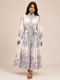 Blue Paisley Tiered Maxi Dress