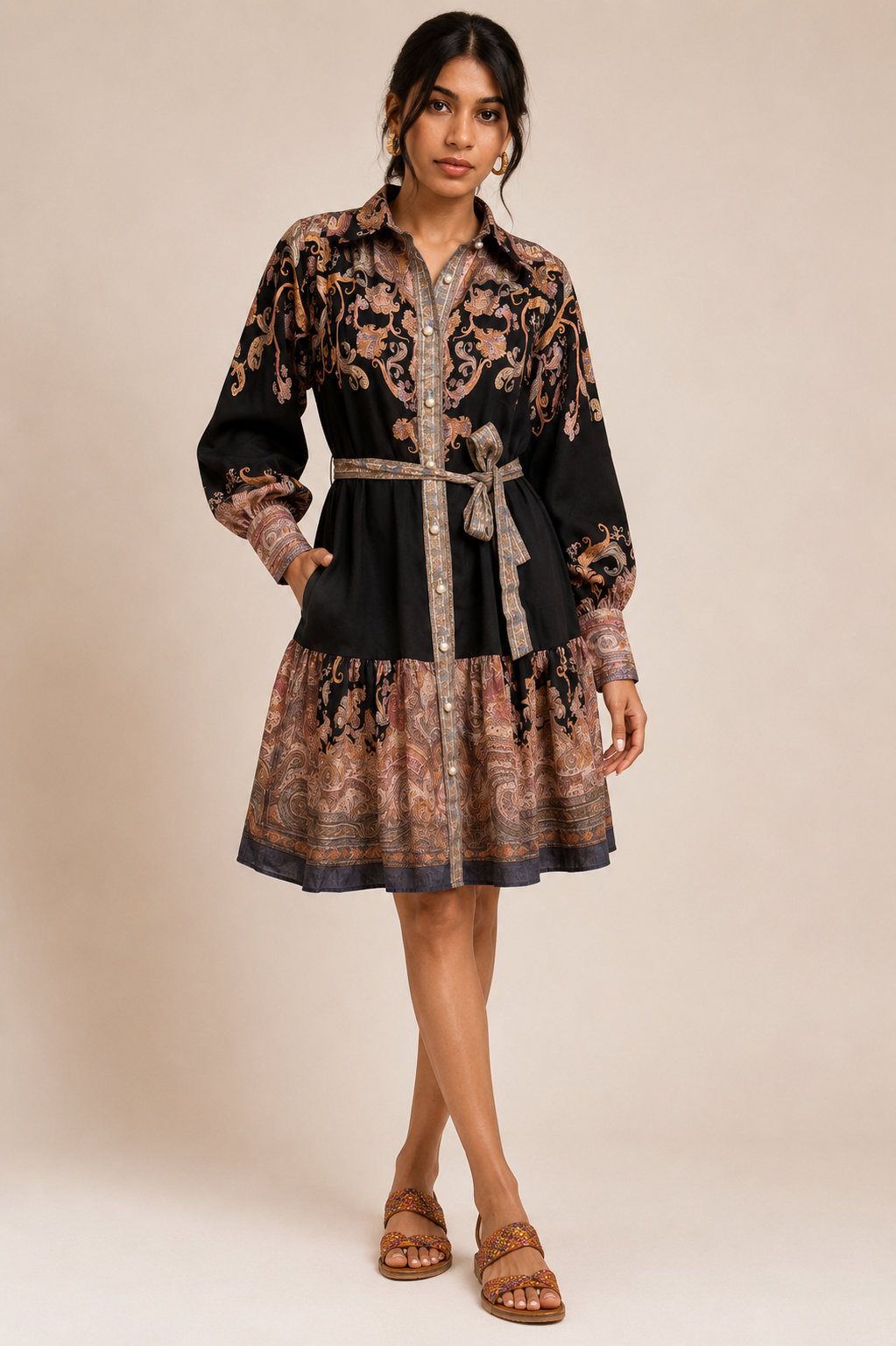 Bohemian Paisley Shirt-Dress