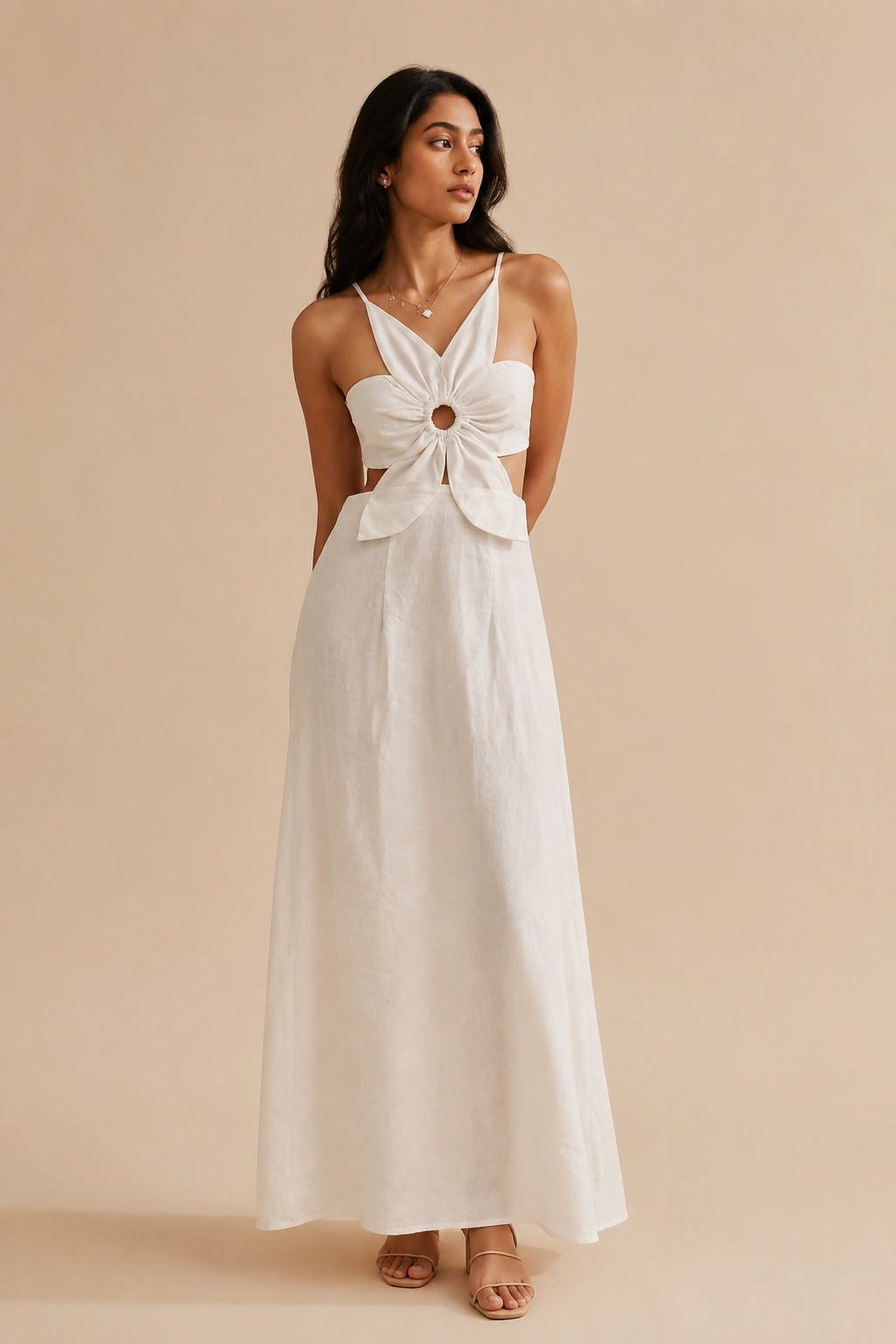 The Petal Tie-Back Maxi Dress