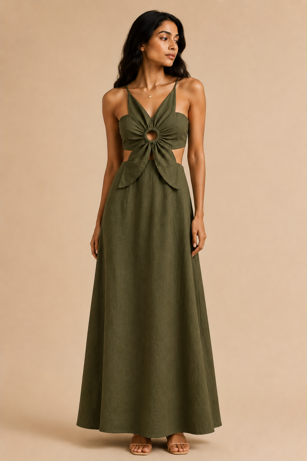 The Petal Tie-Back Maxi Dress