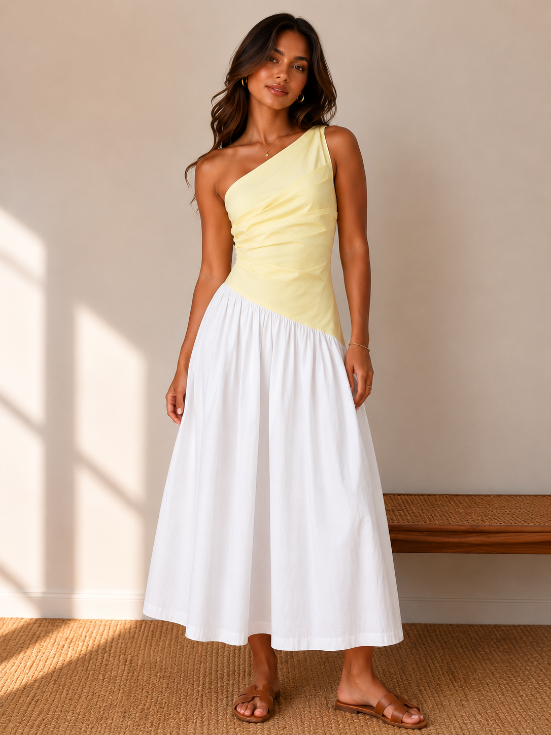 EL VESTIDO ESCULPIDO DE UN SOLO HOMBRO DE VERANO