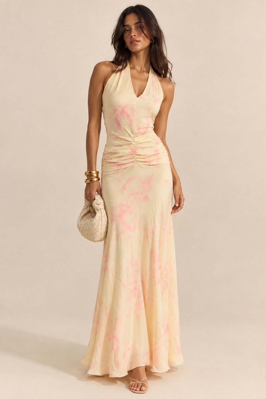 Sorbet Haze Halter Maxi Dress
