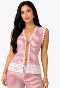 Stripes Cotton Lace Co-ord Set