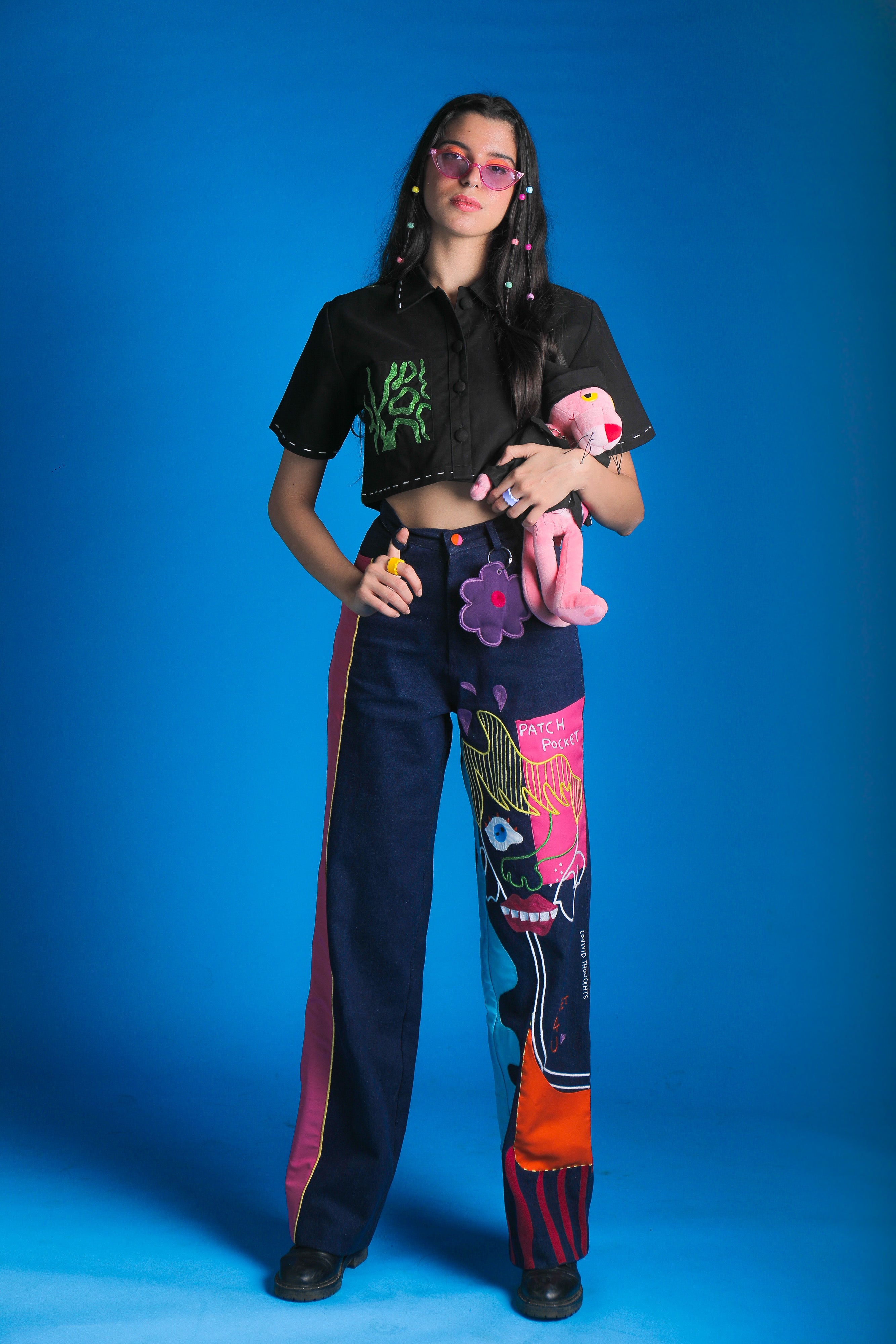 GREEN CURRY CROP JACKET - MULTICOLOUR