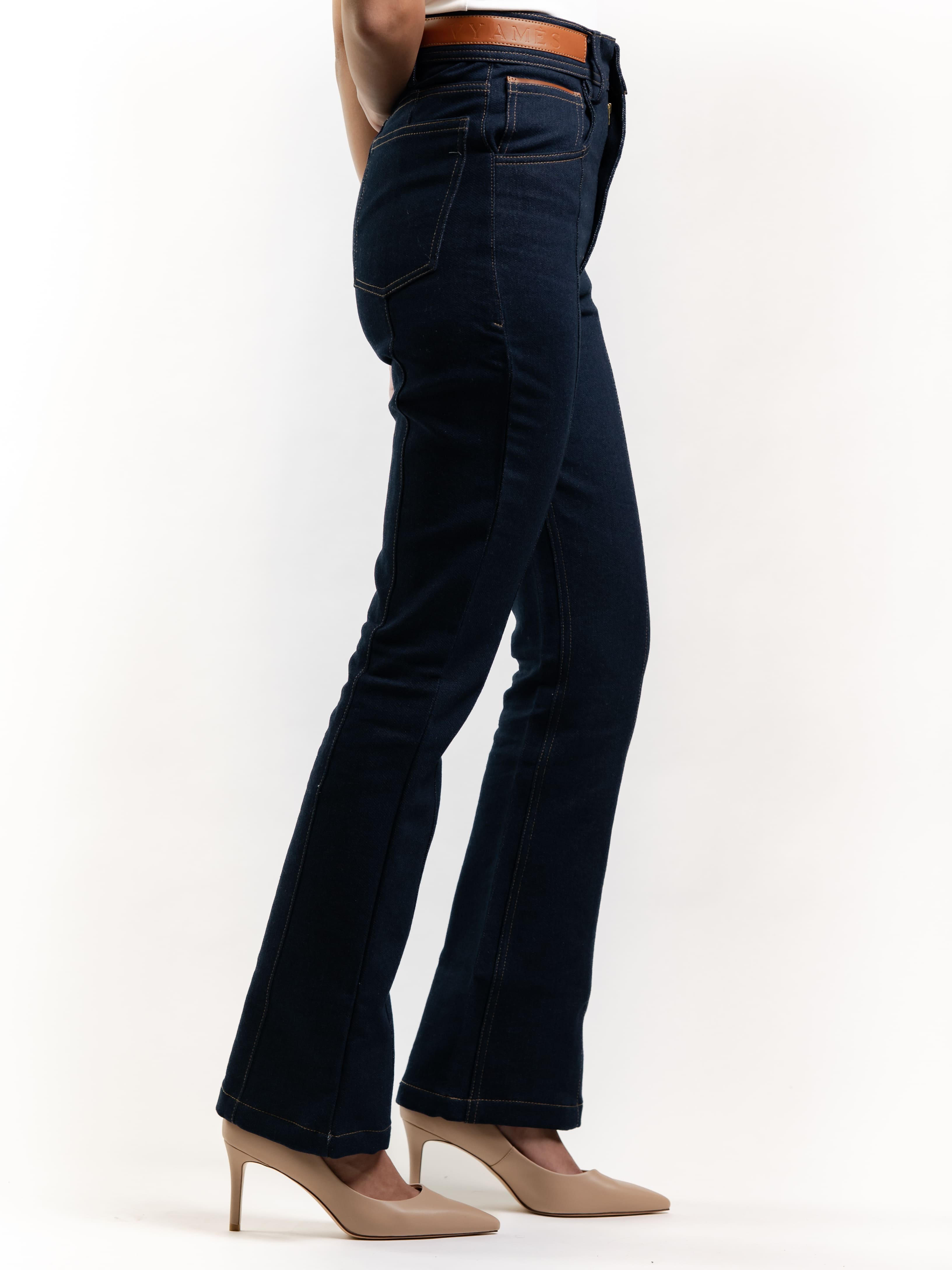 Pattern embroidered denim