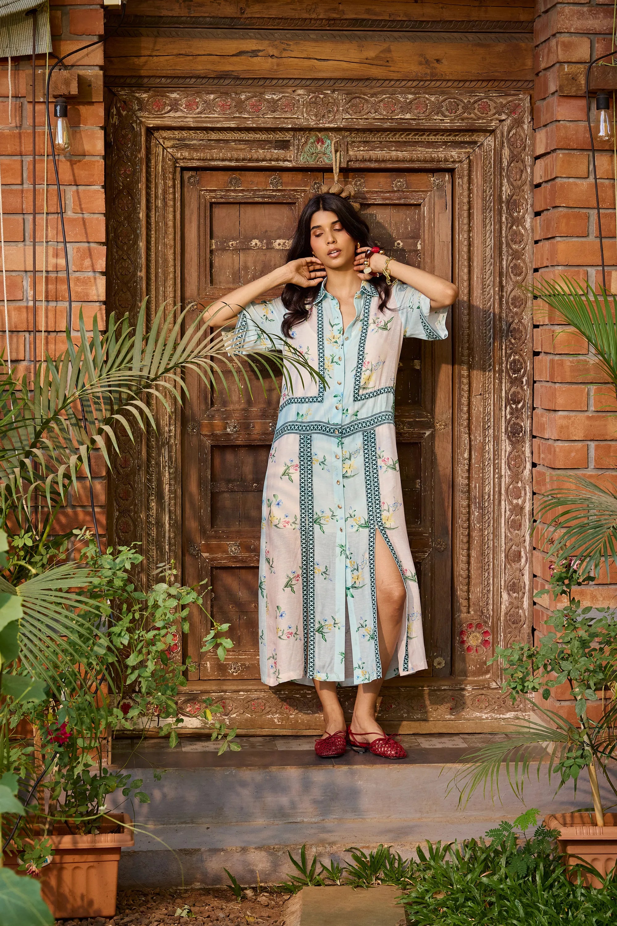 Vestido camisero floral Ciel & Rosé