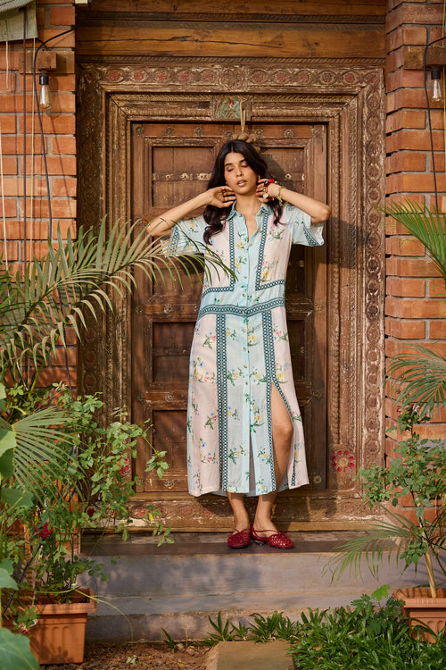 Vestido camisero floral Ciel & Rosé