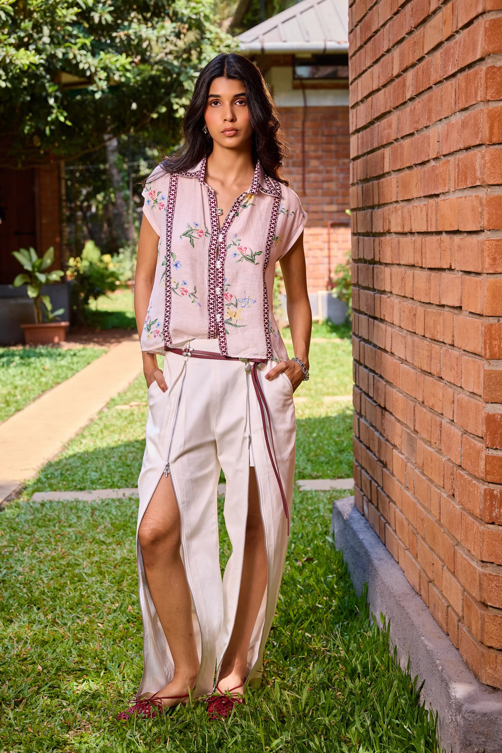 Camisa Floral Rosada