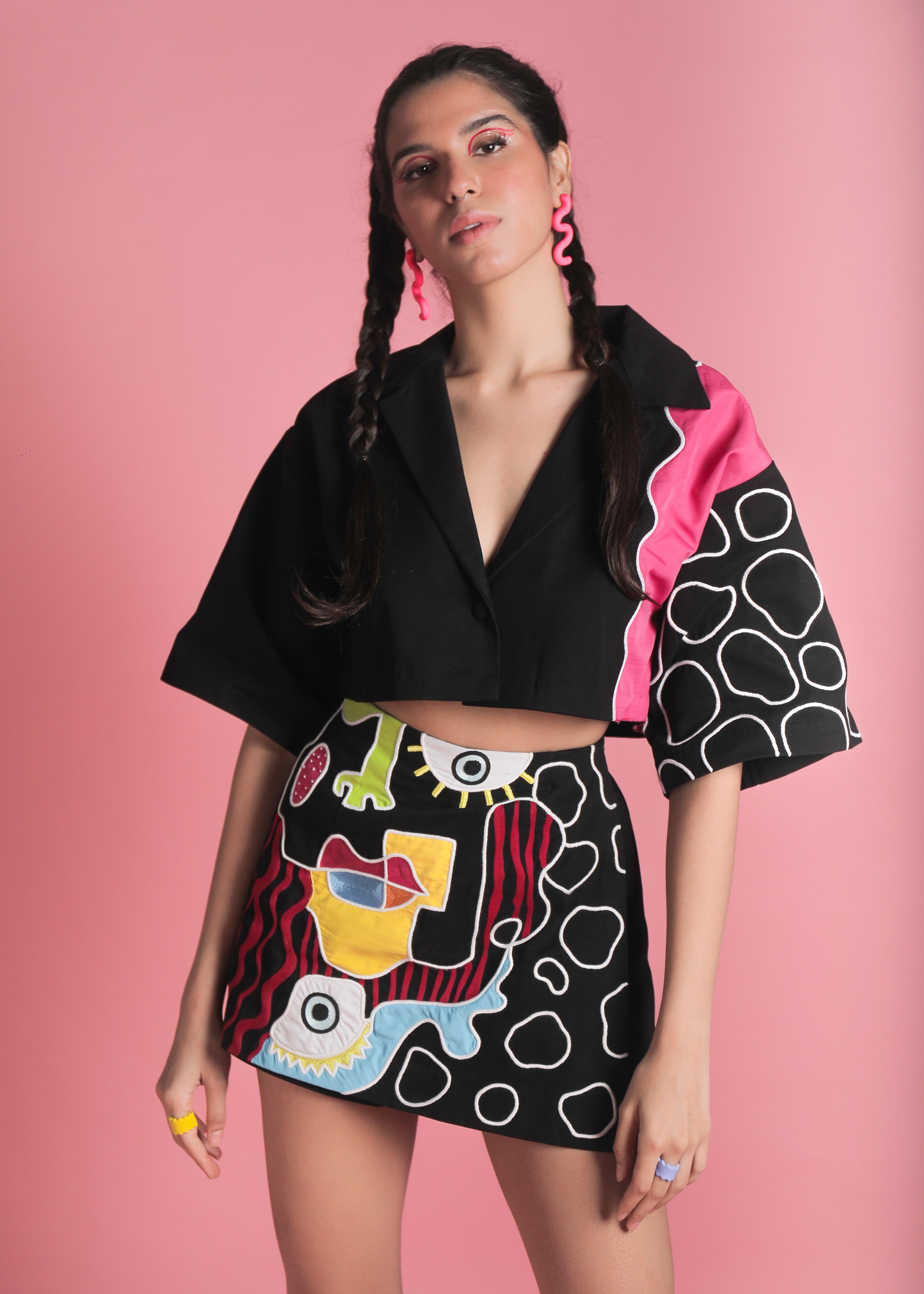 RED CURRY CROP JACKET - MULTICOLOUR