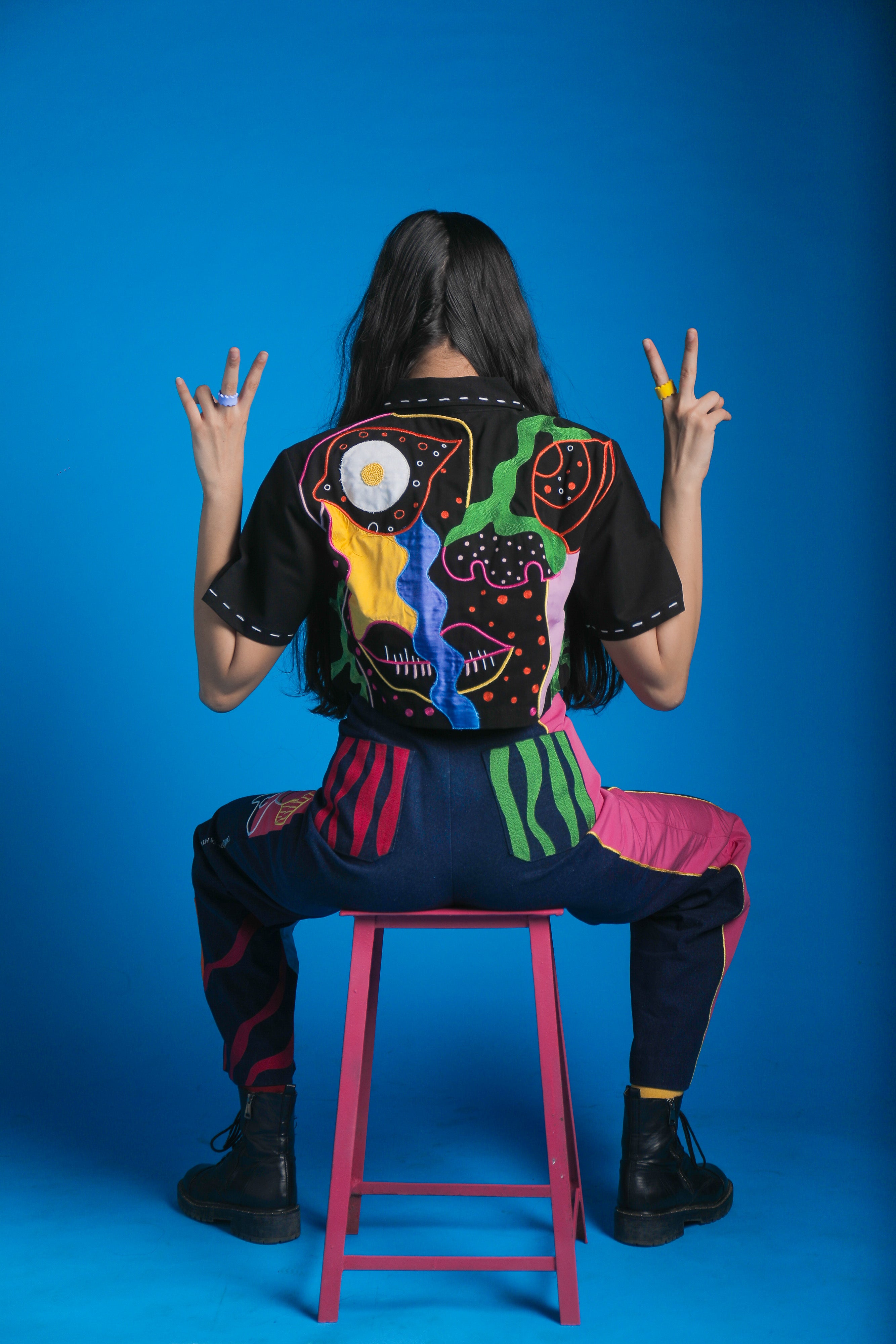 GREEN CURRY CROP JACKET - MULTICOLOUR