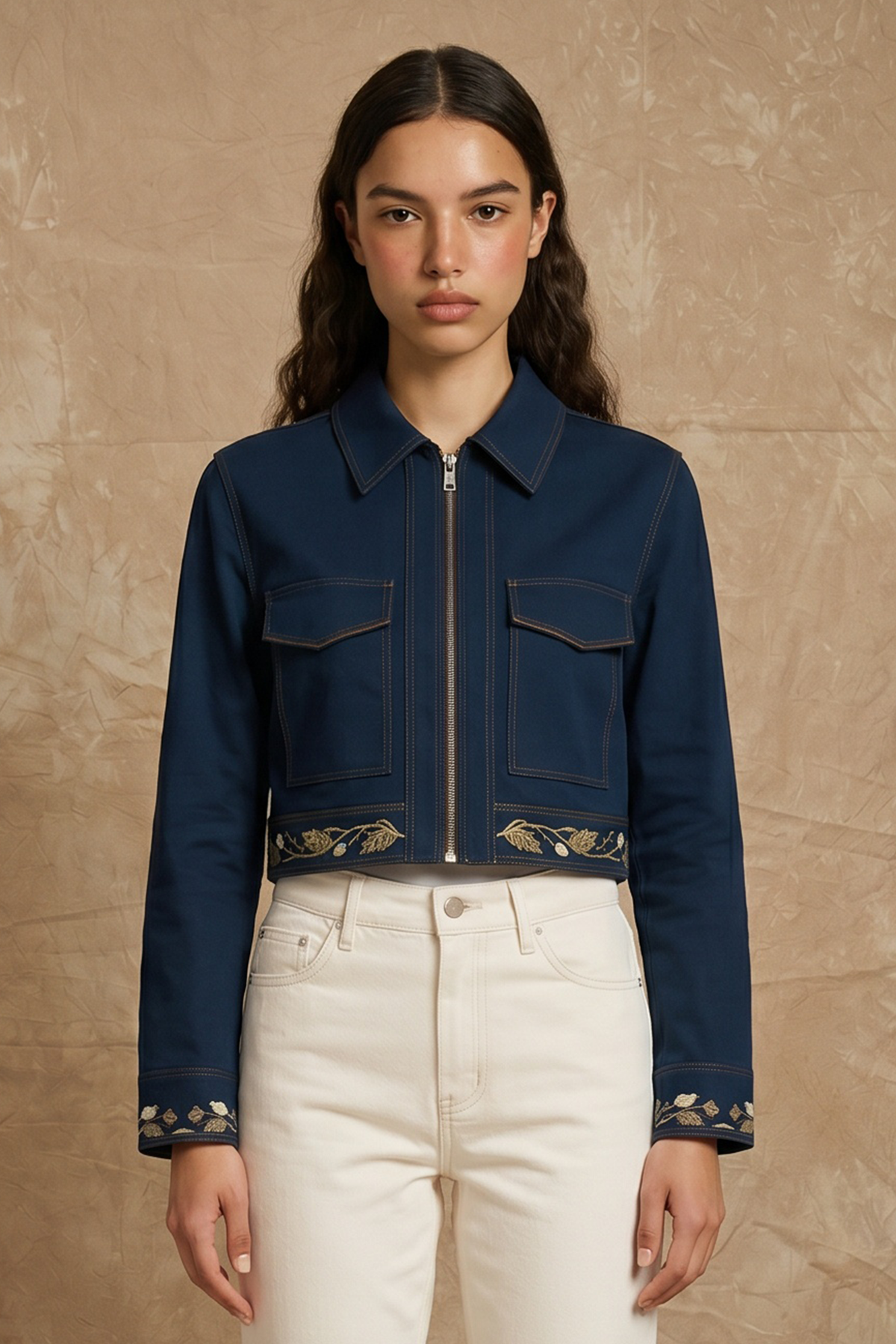 Golden Flight Jacket view 2 — No Grey Area, The Curated Collective