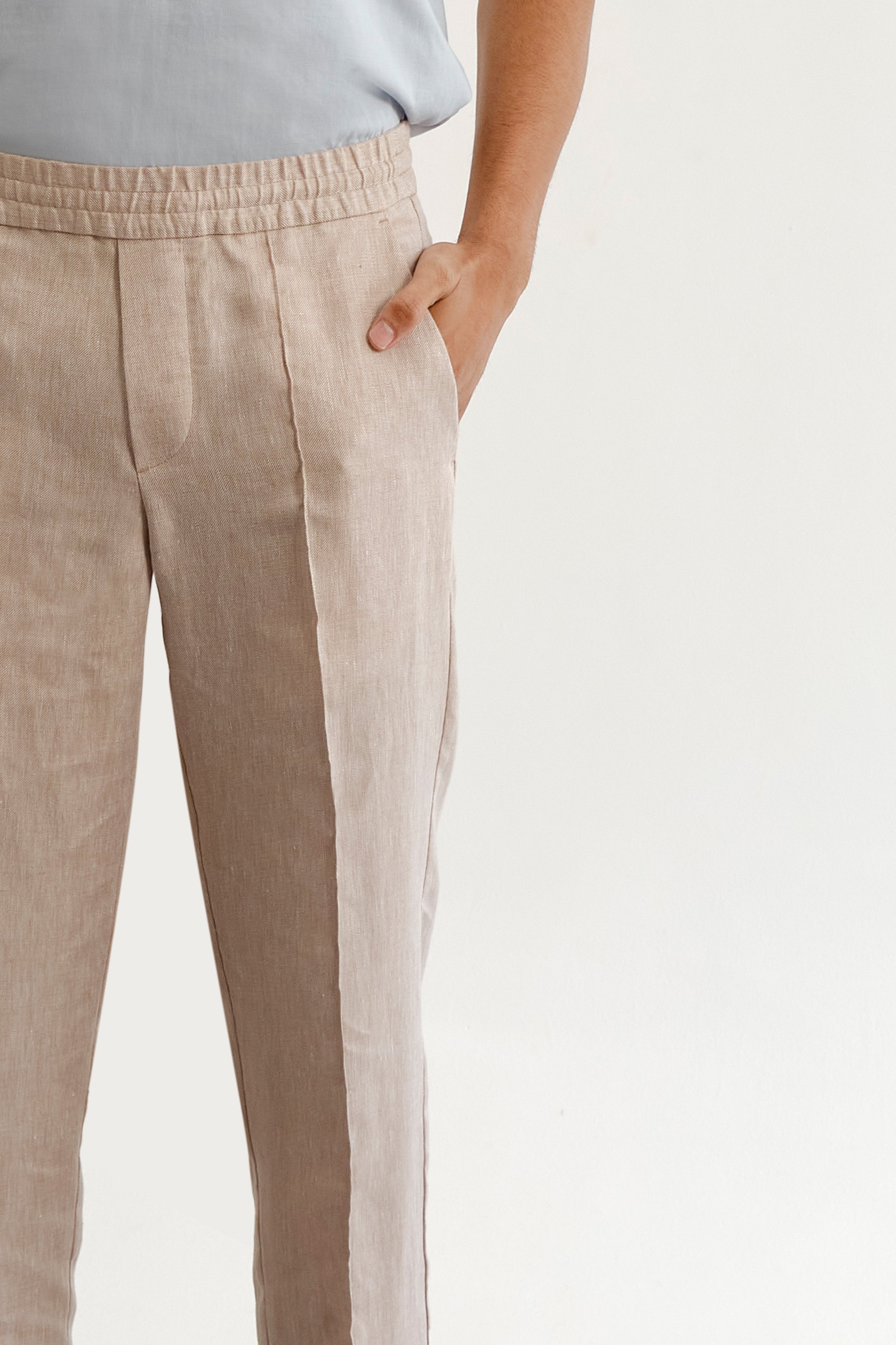 Elasticated Linen Trousers