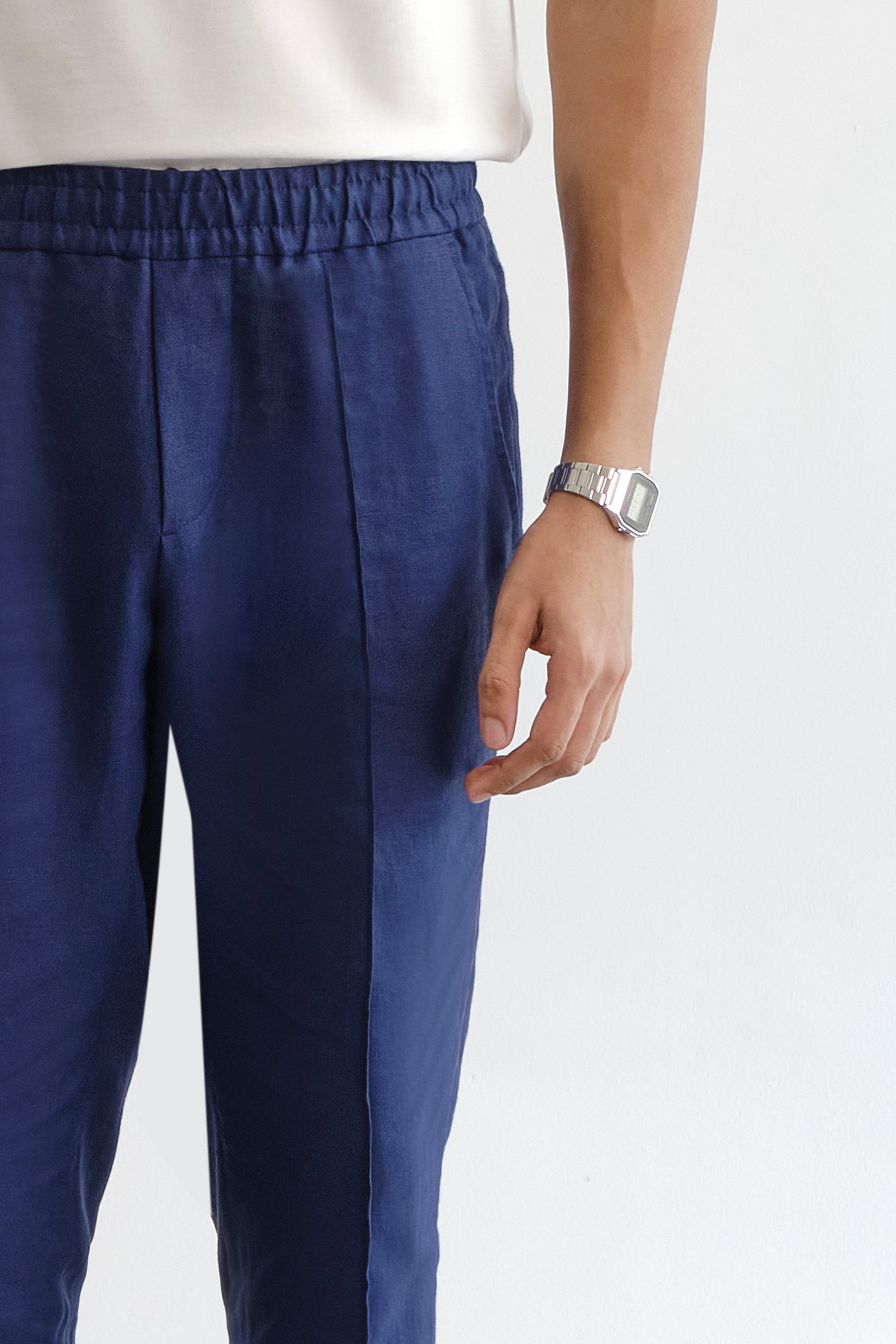 Elasticated Linen Trousers