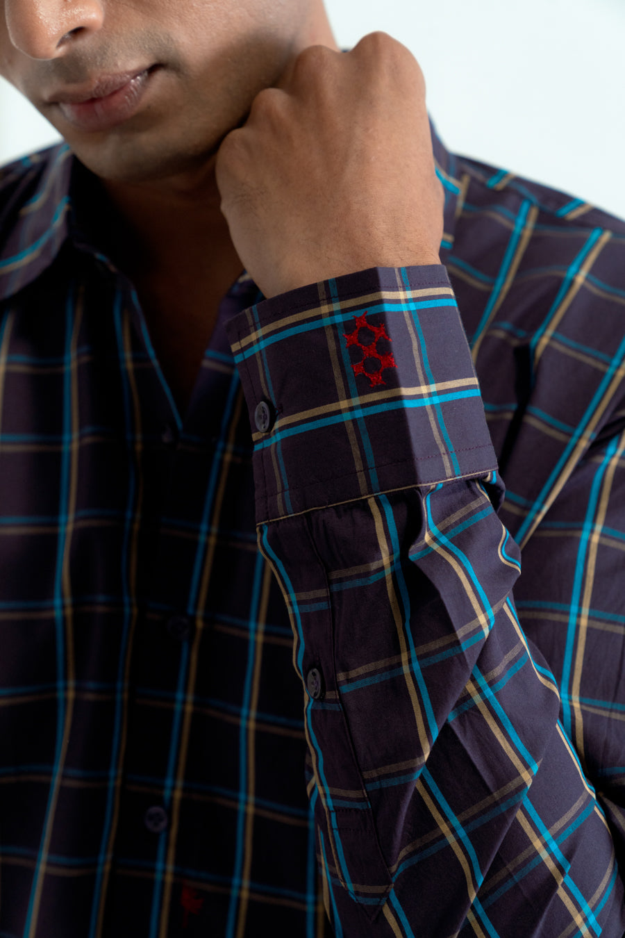 Aubergine Embroidered Shirt — view 4