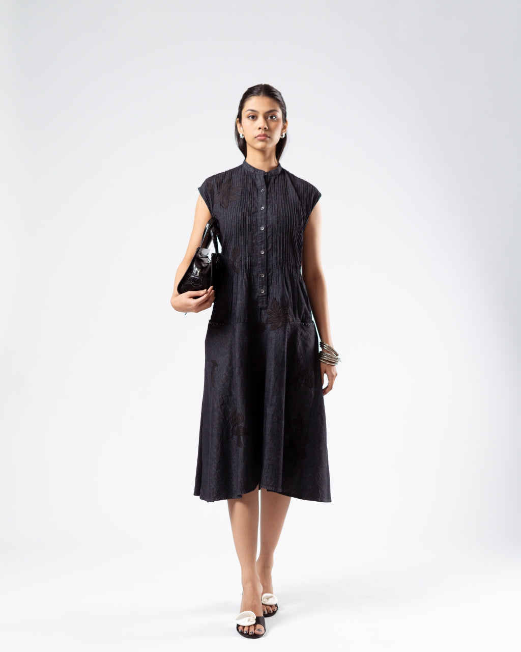Pleated Midi Dress