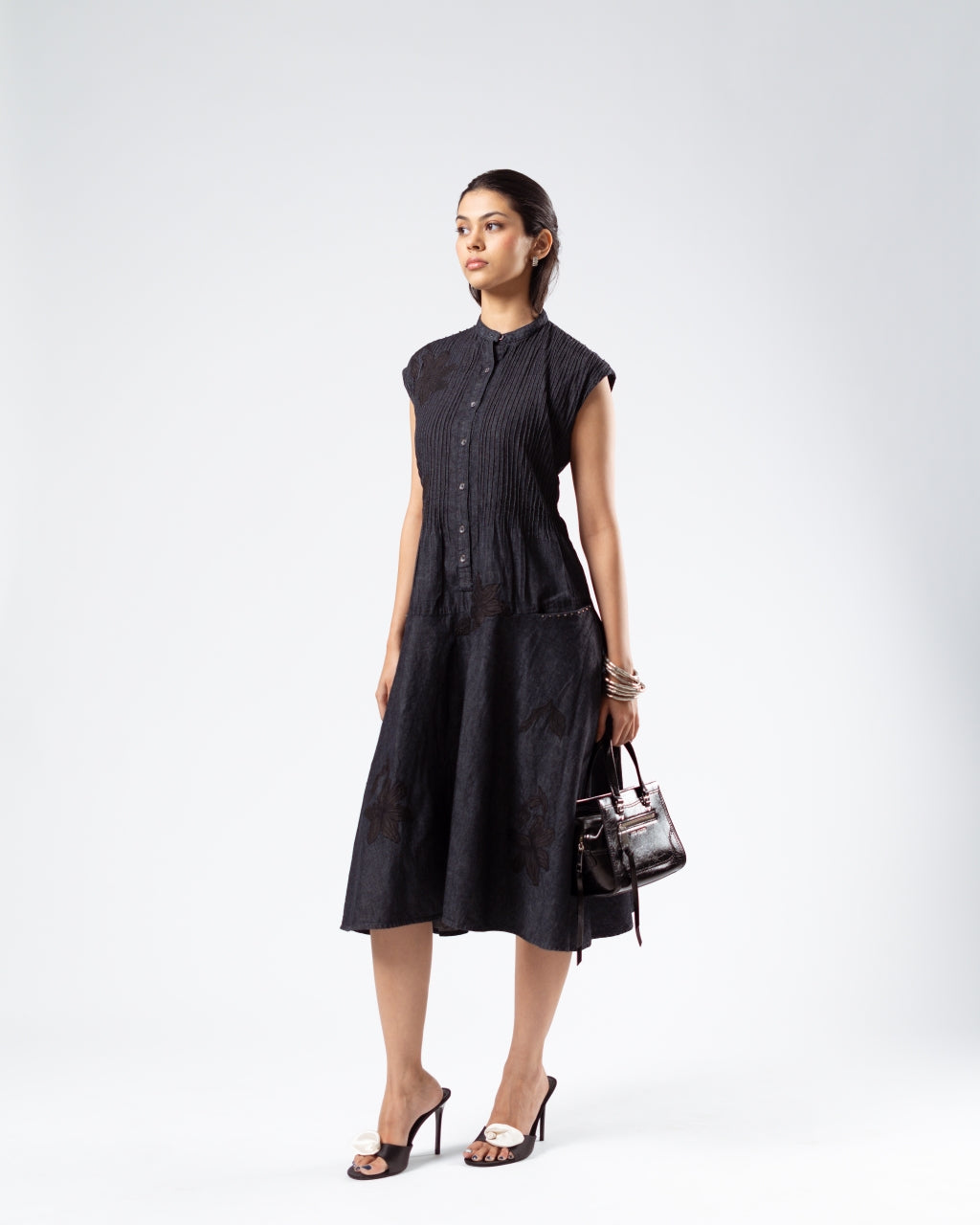 Pleated Midi Dress