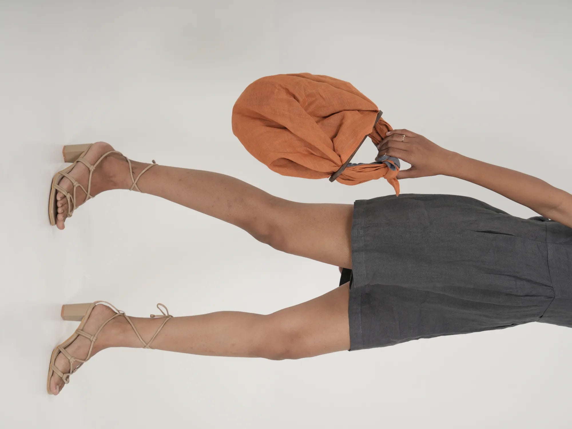 LINEN BEACH HANDBAGS - TERRACOTA