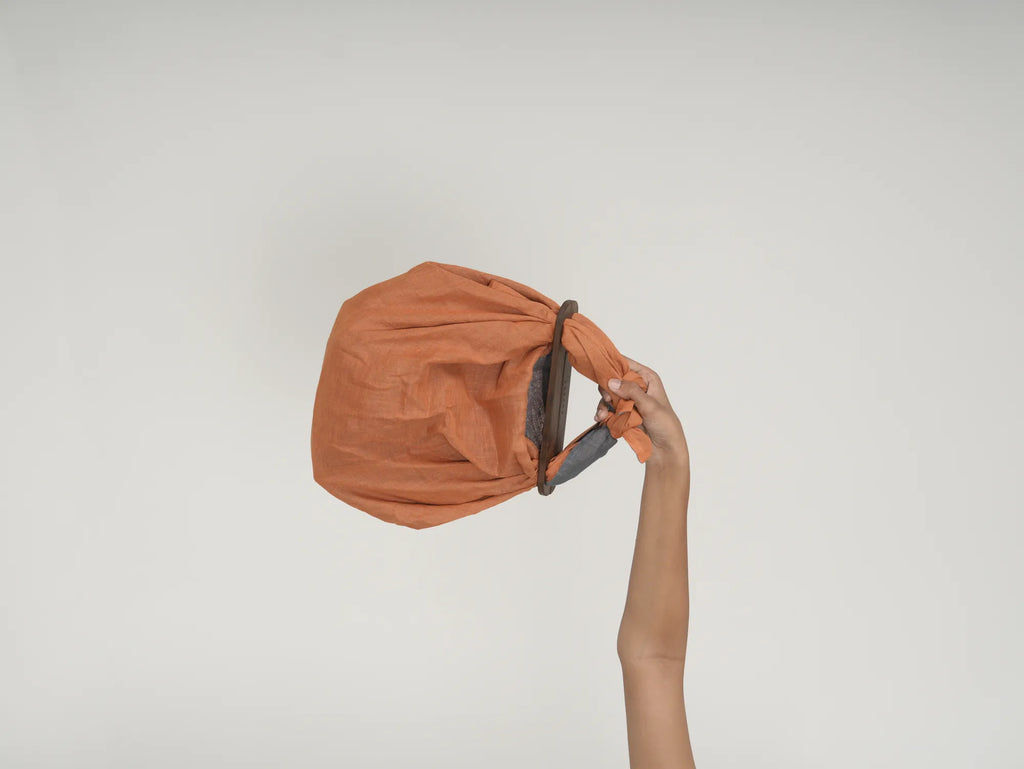 LINEN BEACH HANDBAGS - TERRACOTA