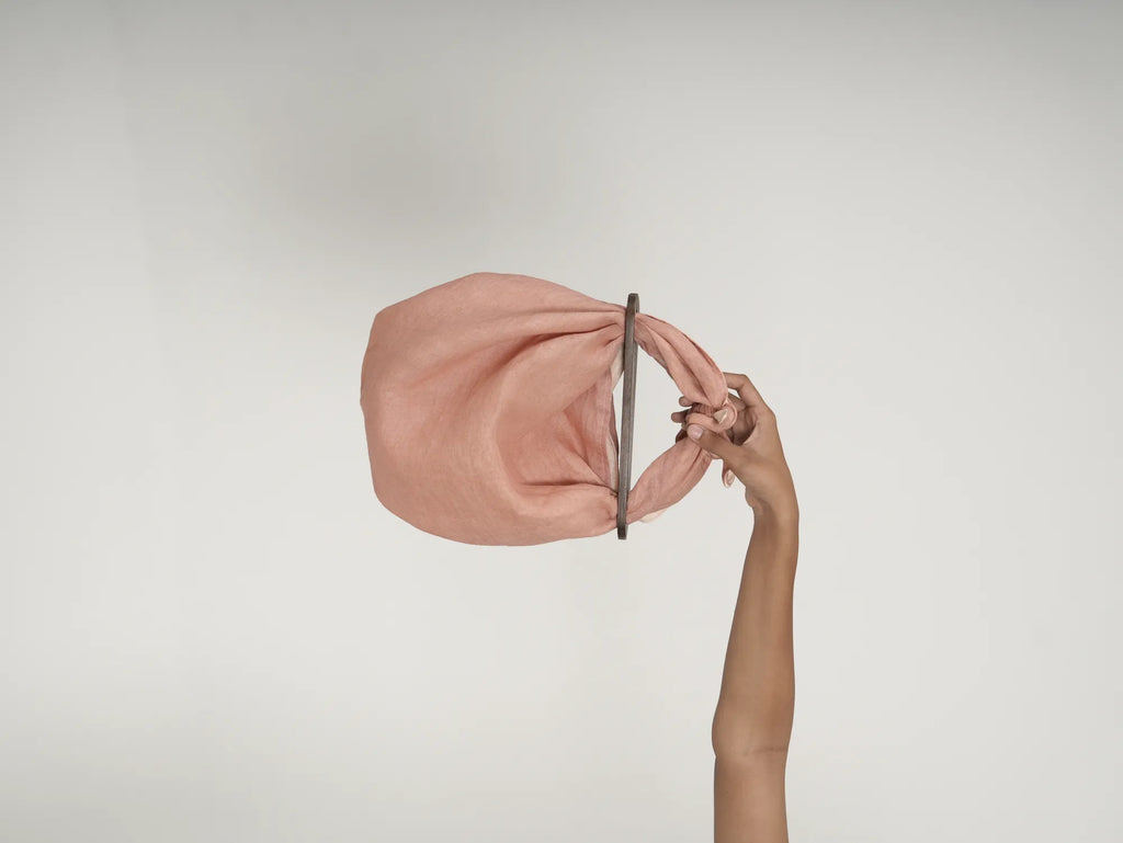 LINEN BEACH HANDBAGS - PAEONY PINK