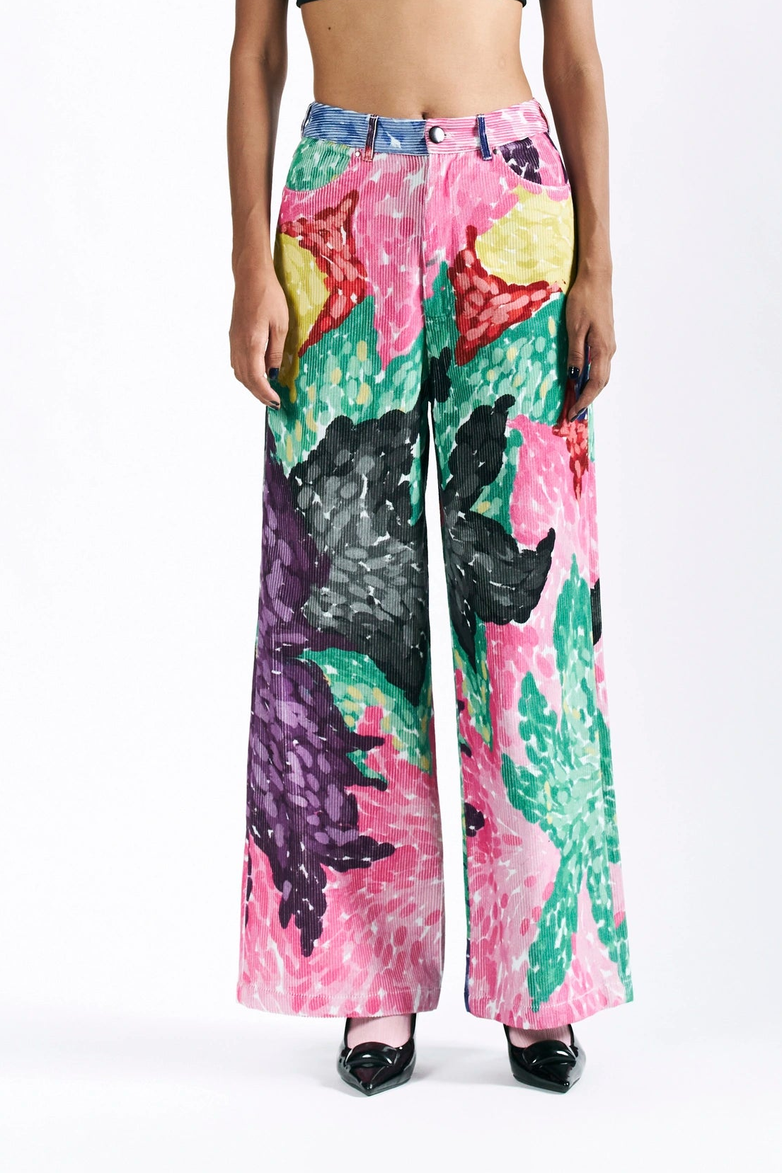 Linear Bloom Straight Trousers