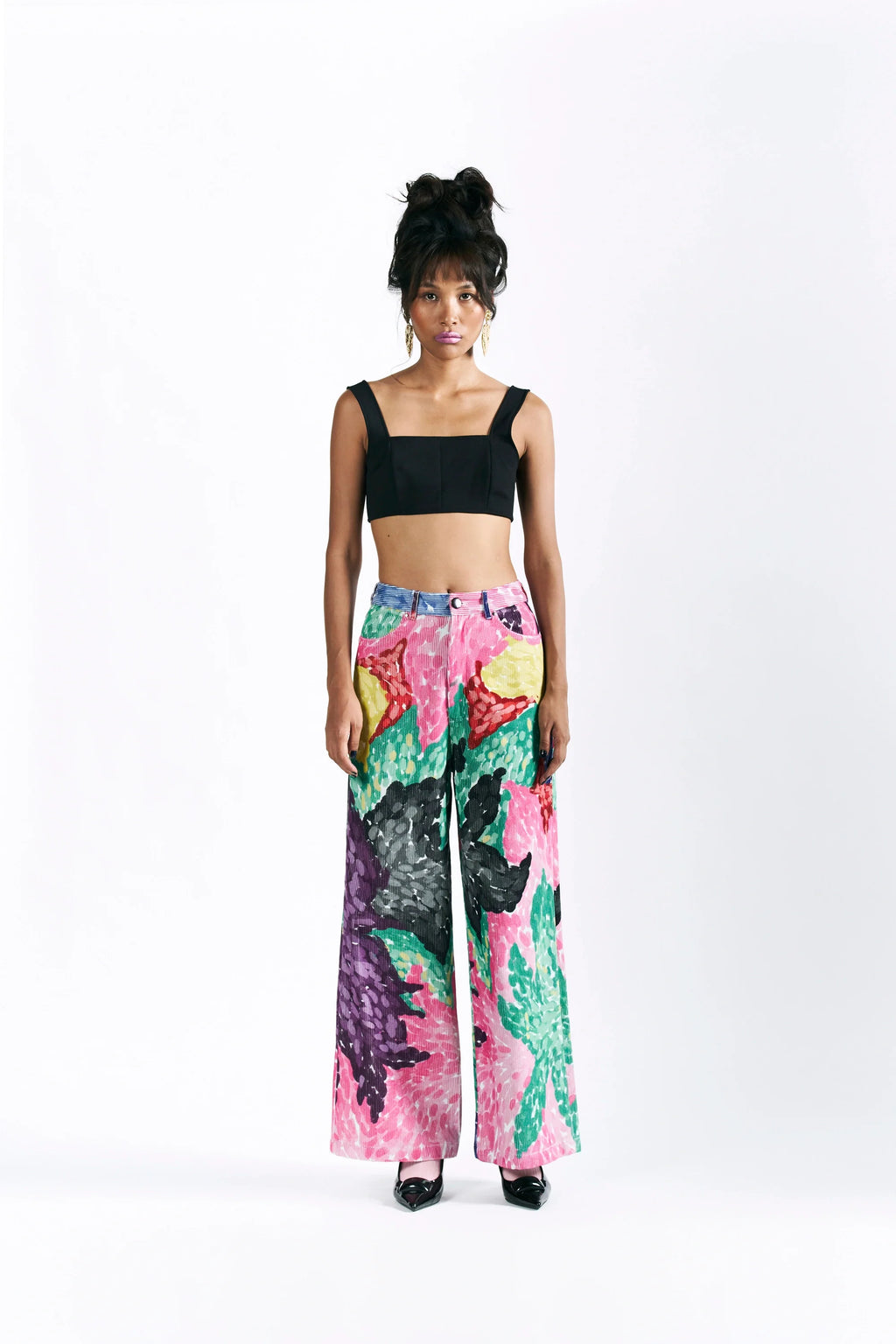 Linear Bloom Straight Trousers