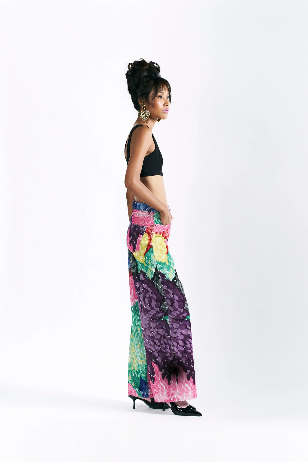 Linear Bloom Straight Trousers