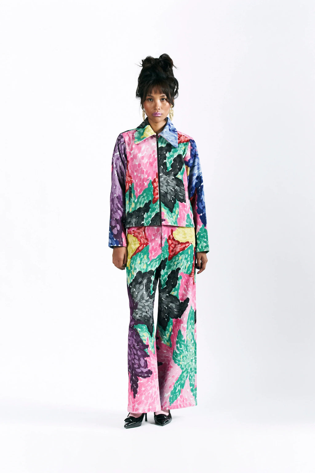 Linear Bloom Cropped Jacket