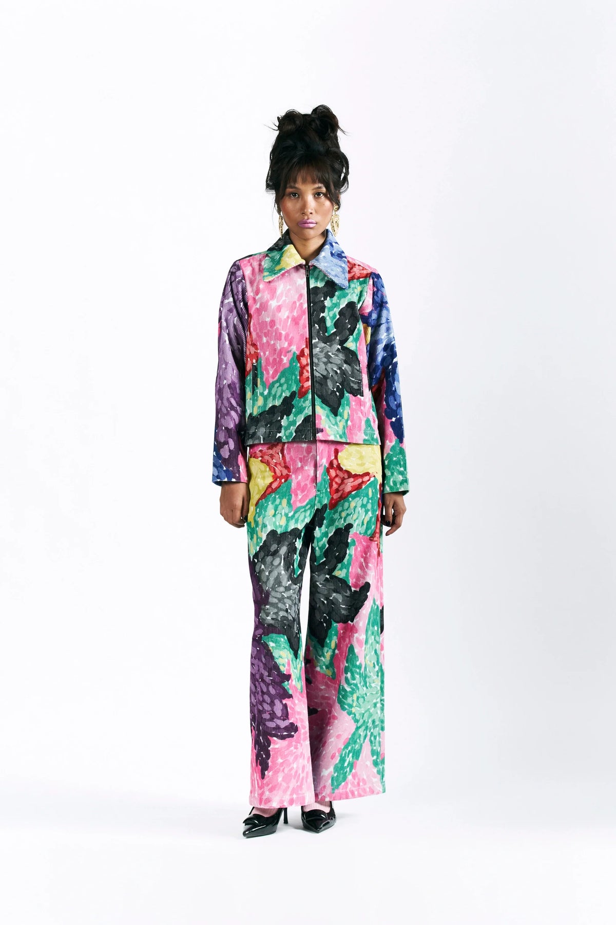 Linear Bloom Cropped Jacket