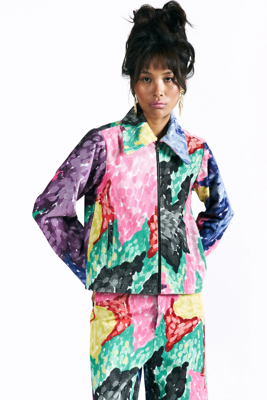 Linear Bloom Cropped Jacket