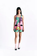 Linear Bloom Mini Dress