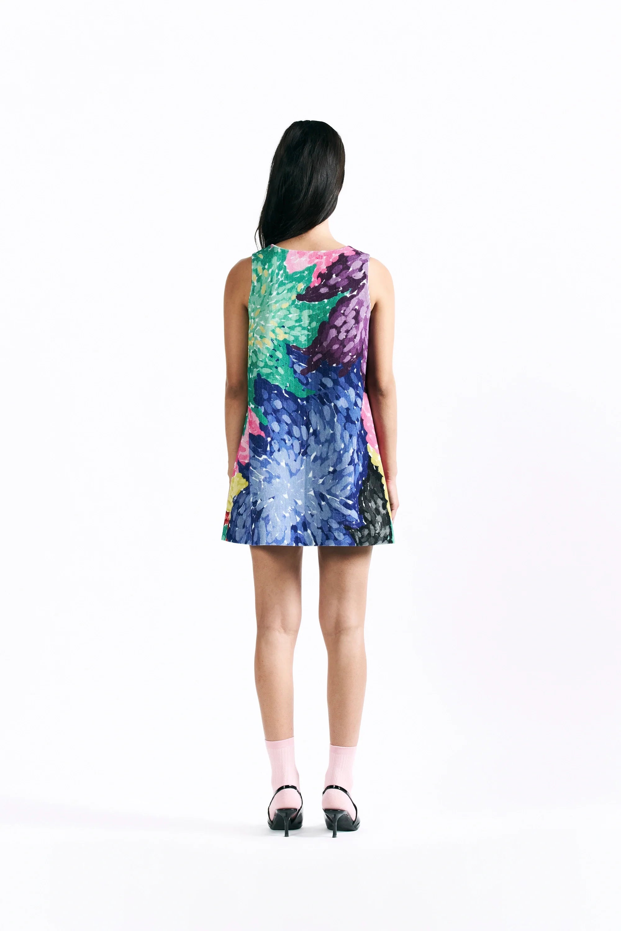 Linear Bloom Mini Dress